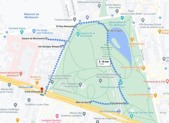 Plan promenade parc Montsouris